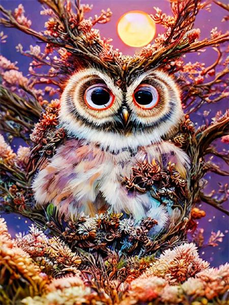 Full Square/round Diamond Art Painting Owl Cartoon 5d Diy Embroidery Mosaic Animal Crystal Wall Sticker Decor Home