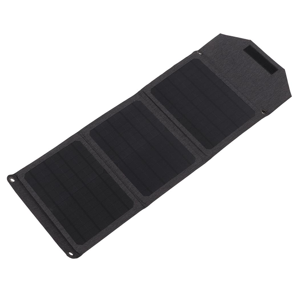 Ongwan 18W 5V Foldable Solar Panel Charger, Monocrystalline Silicon Solar Panel, DC Type-C Dual USB Port Solar Panel for Outdoor Activities