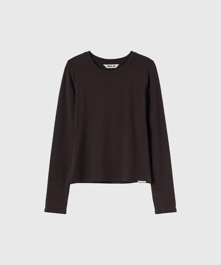 GENERALIDEA Round Neck Long Sleeve T-Shirt [Dark Brown] / Gf3Lts504