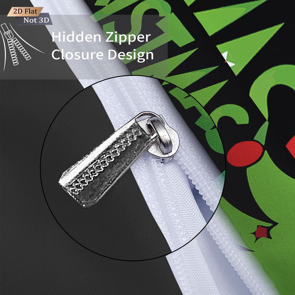 3pcs cartoon Christmas tree HO element print coreless duvet cover set multi size bedroom holiday bedding decoration