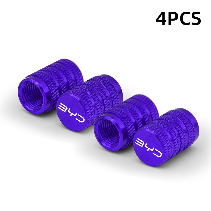 4pcs Aluminum Car Wheel Tire Valve Cap Covers For BYD Atto 3 Act 3 Tang F3 E6 Dmi Yuan Song Plus EV2022 2023 Car Accessories