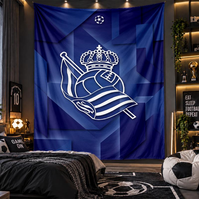 Wall Hanging Tapestry Real Sociedad FC Print Cloth for Living Room Bedroom Home Decor