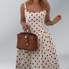 New Summer Style, Fashionable and High-end Polka Dot Retro Strapless Dress, Style Off-shoulder Dress Outfit