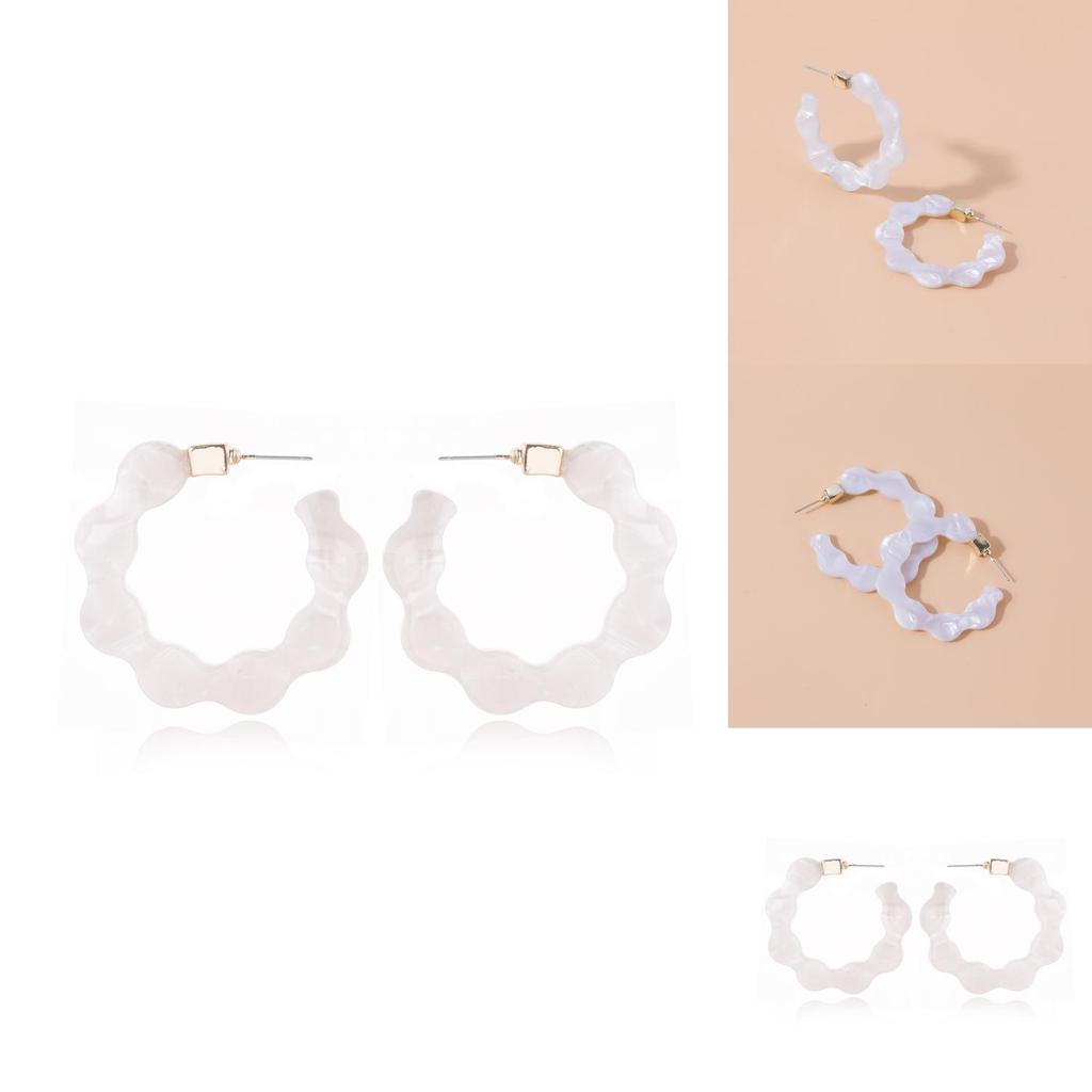 Stylish White Alloy U-shape Earrings Perfect For Special Occasions