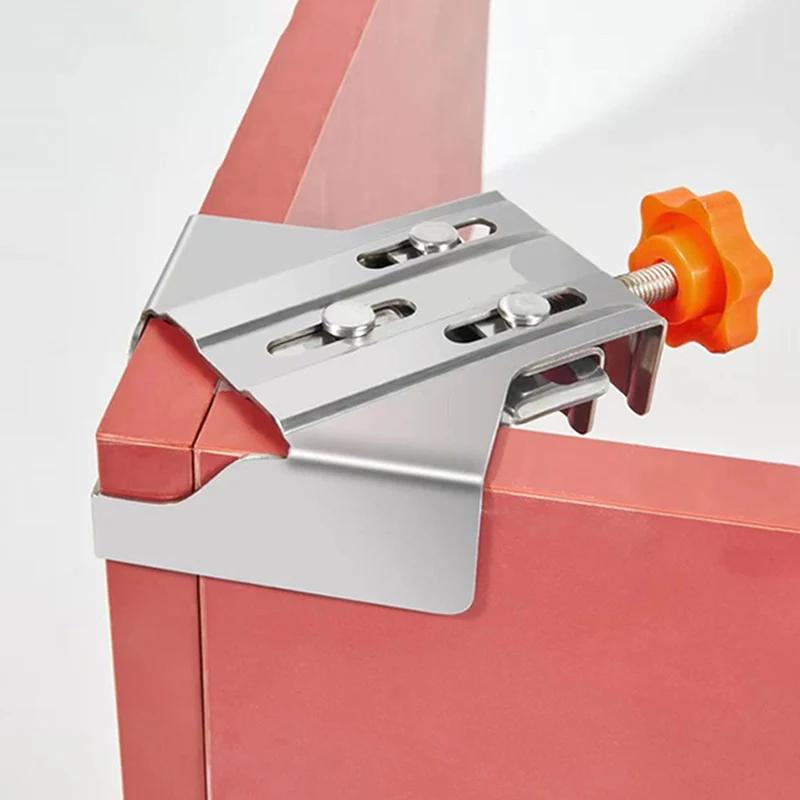 Stainless Steel Wood Working Clamps 90° Right Angle Fixed Clamp Adjustable Positioner Photo Frame Splicing Quick Clamp Hand Tool