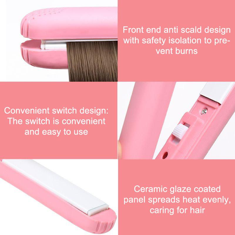 3 In 1 Hair Iron High Quality Flat Iron Straightening Hot Comb Mini Professional Hair Straightener & Curling Iron Styling Tools