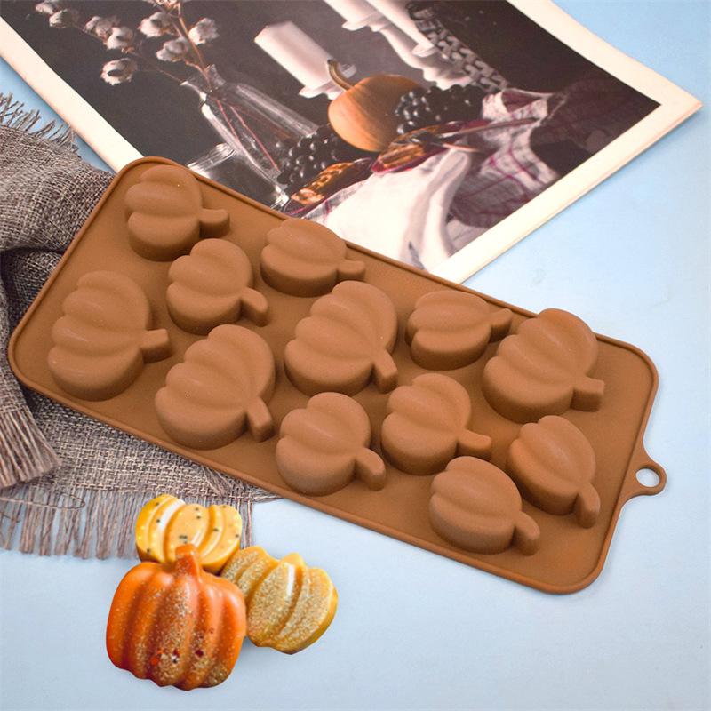 Halloween Molds Silicone Chocolate Molds Skull Ghost Pumpkin Witch Design Cake Molds Halloween Dessert Decorating Baking Tools