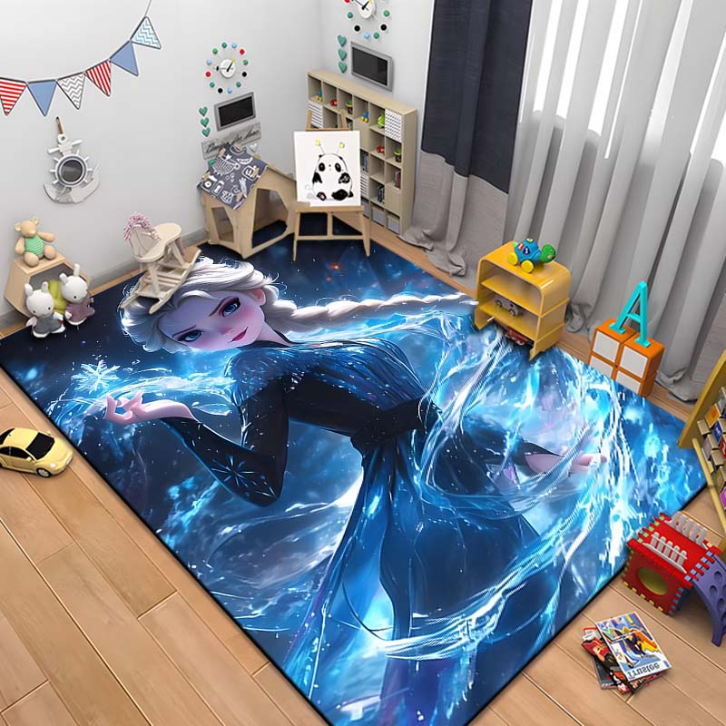 Snow Queen Frozen Elsa HD Printed Large Area Rug Carpet for Living Room Cartoon Children's Bedroom Sofa Doormat Floor Rug Gift