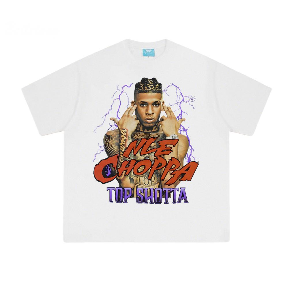 Футболка Top Shotta Хип-Хоп Nle The Great Такая же, как на сайте Футболка 100% Хлопок Летняя Хлопковая Футболка XS