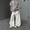 Damen Jeans mit weitem Bein Gerader Schnitt Vintage Waschung Lockere Passform Lässige Streetwear