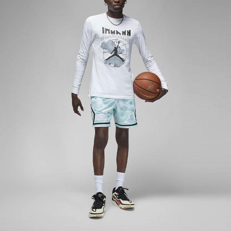 Jordan Sport Logo Letter Print Long Sleeve T-Shirt Men Tops White FD7004-100