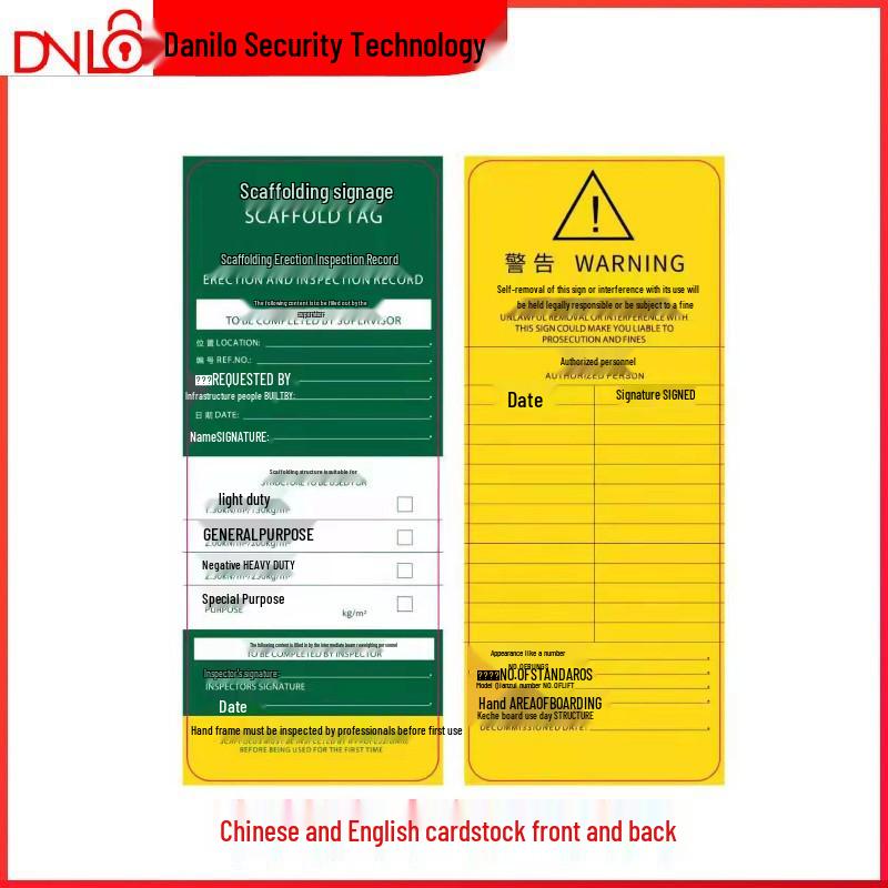 Danilo Scaffolding Safety Warning Tag - Prohibition of Use