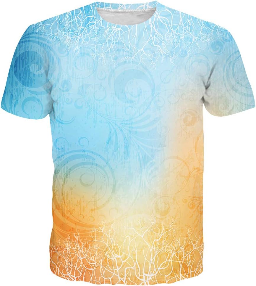 T-shirt Estiva da Uomo in Poliestere 3D Asciugatura Rapida Traspirante Manica Corta T-shirt Casual Colore Tie Dye T-shirt Estiva