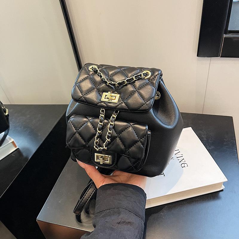 

Женский рюкзак-цепочка ромбовидной формы, новая весенне-летняя универсальная сумка-ведро, мини-маленький рюкзак