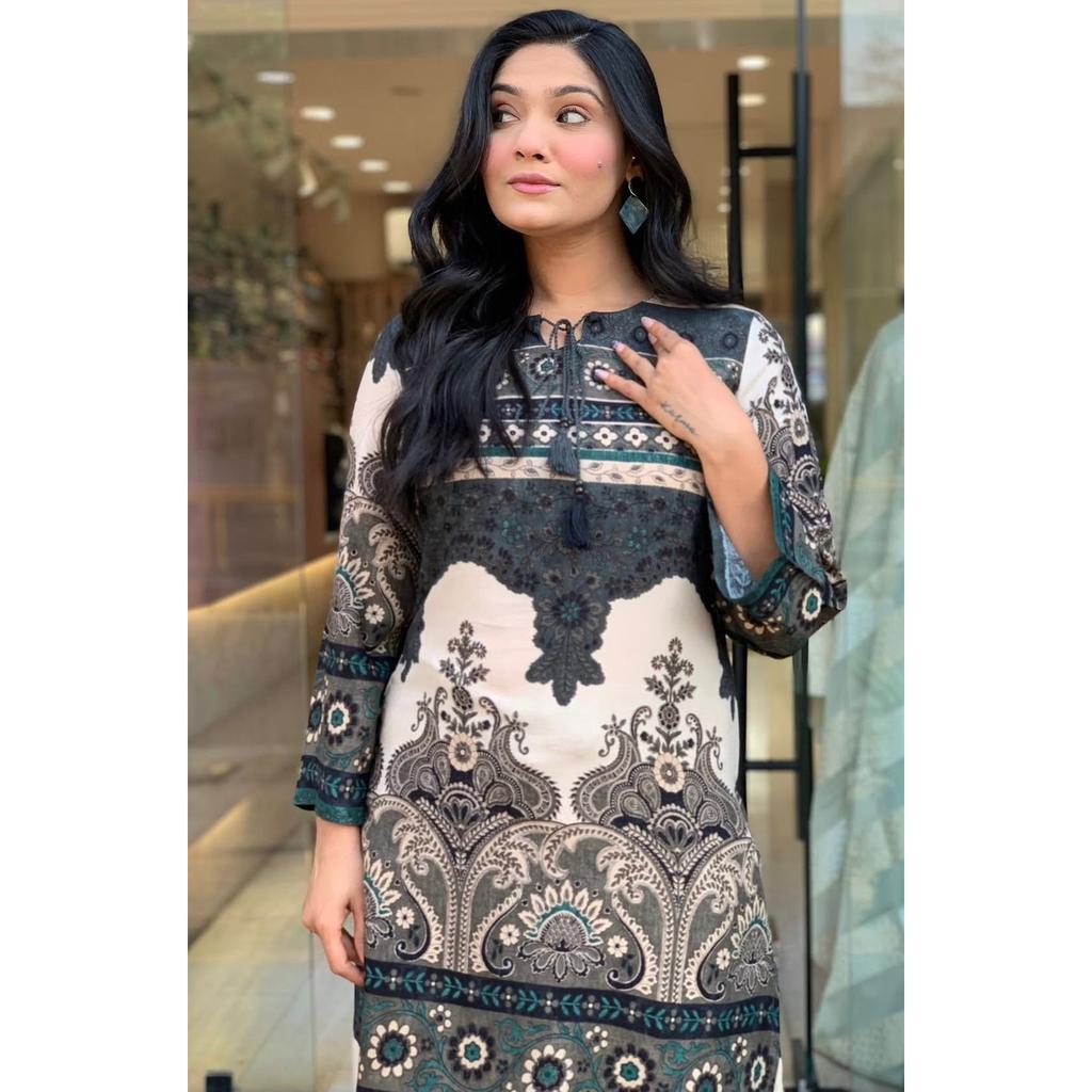 Pakistani Party Wear Pure Maslin Kurta Set Indian Women's Kurti Palazzo Cord Set