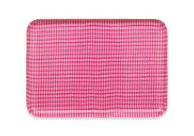 TATSU-CRAFT NR Tray, Medium, 33cm, Broadcloth, Gingham, Magenta, Non-Slip, Microwave-Safe, Plastic, Stylish and Cute, Non-Slip, Perfect for Cafes,
