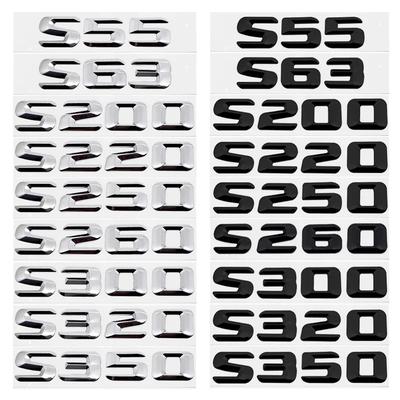 Car Tail Box Letters Stickers 3D Rear Trunk Badge Emblem Decal for Mercedes Benz S55 S63 S200 S220 S250 S260 S300 S320 S350