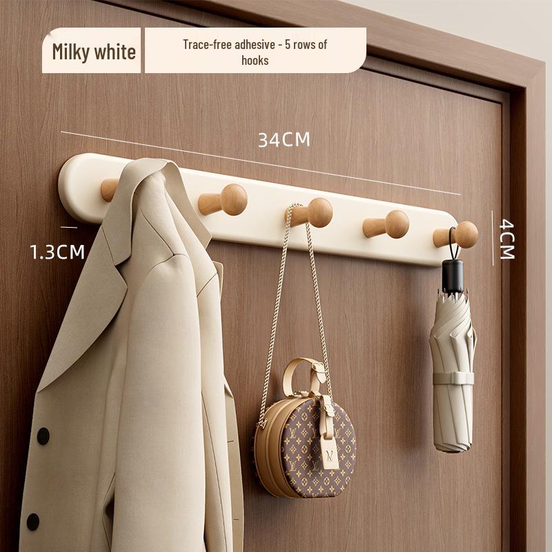 

Wall-Mounted No-Punch Clothes Rack: Durable Hooks for Kitchen, Bathroom, or Entryway Storage