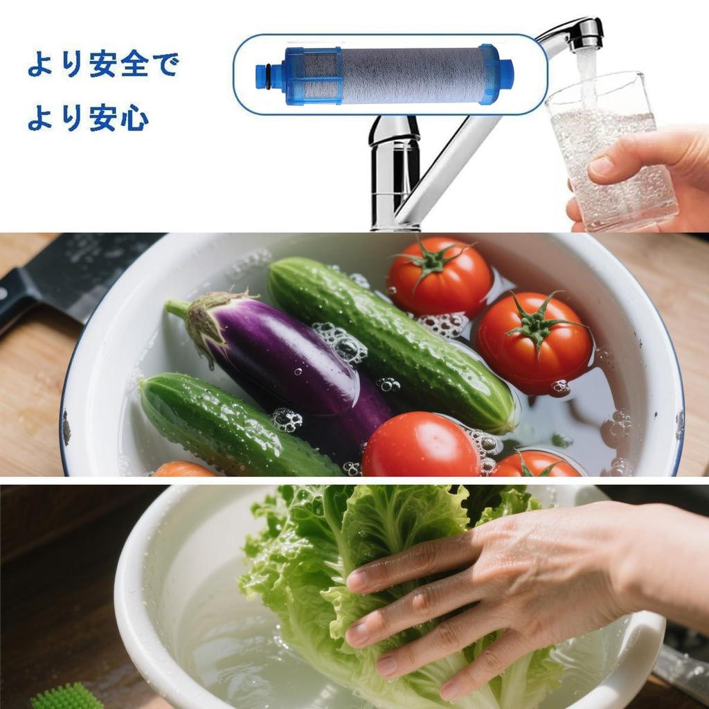 JF-21-T Replacement Water Filter Cartridges for Faucet, All-in-One Chlorine Removal Cartridges, High-Removal of 12 Substances, JF-21, Pack of 3