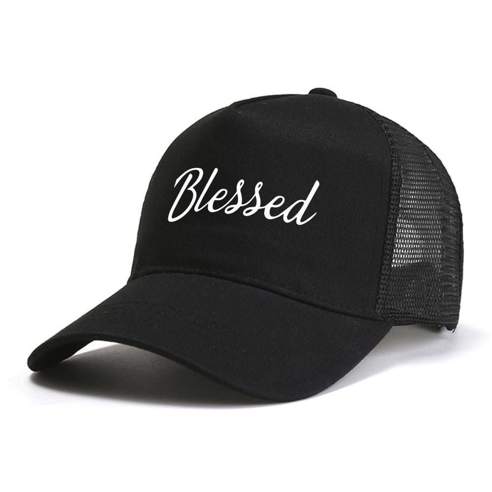 BLESSED čepice Unisex Síťované Baseballové Čepice Letní Venkovní Nastavitelné Ležérní Čepice Hip Hop Čepice Sluneční Čepice Módní Snapback Čepice