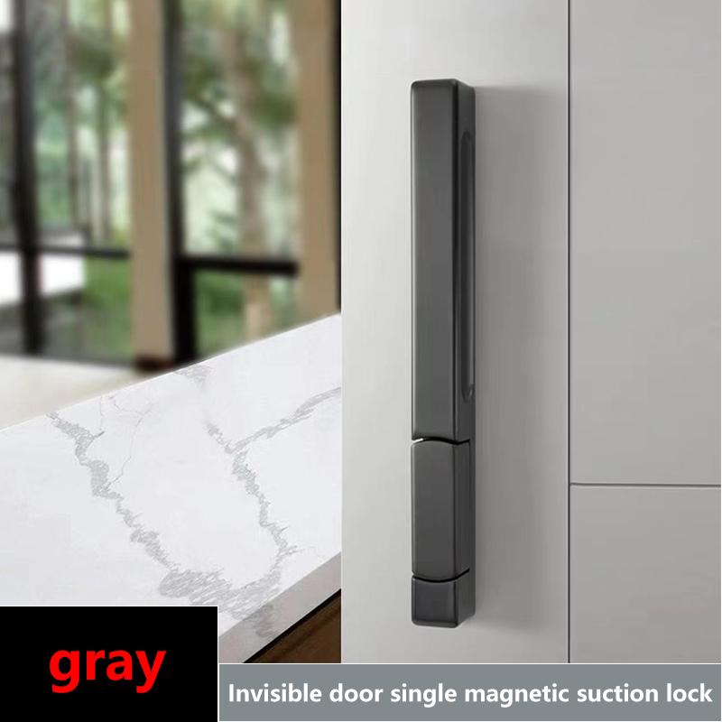 2022 New Invisible Magnetic Door Lock Interior Background Wall Storage Room Door Handle Hidden Cloakroom Gold Single Door Lock