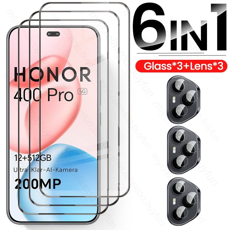 For Honor 400 Pro 5G Case 8 In 1 Tempered Glass Curved Screen Protector Honor400Pro Honor400 Pro Honar Honer 400Pro Camera Glass
