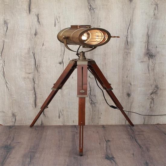 Tripod Floor Lamp In  Brown Finish