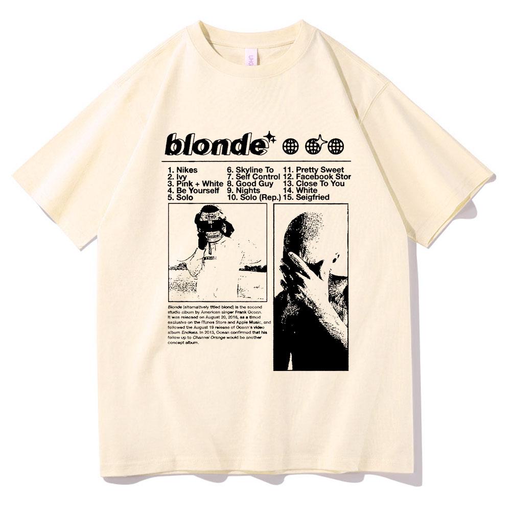 Best Famous Rapper Frank Hip Hop Oversized T Shirts Ocean Fashion Streetwear Unisexs Blond Tshirt Unisex Women Vintage Casual Tees