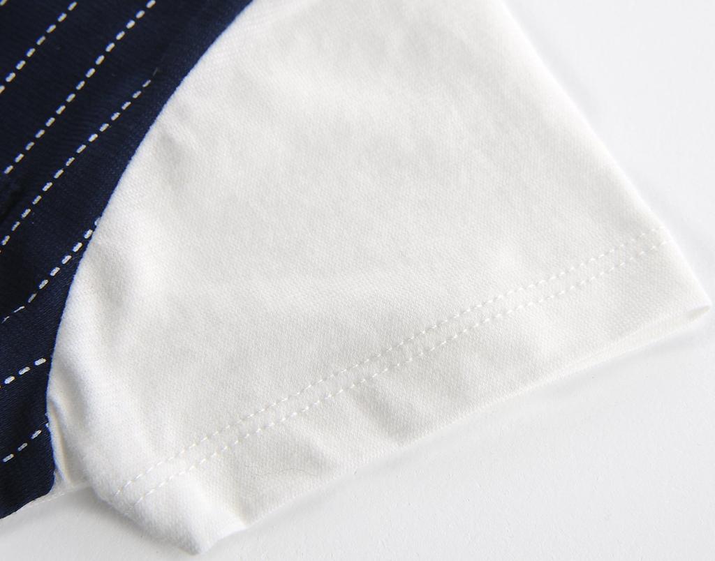 Elf Baby (Fairy Baby) Baby Formal Short Sleeve Summer Romper for Weddings, Boys, Size 90cm, Navy Blue Stripes