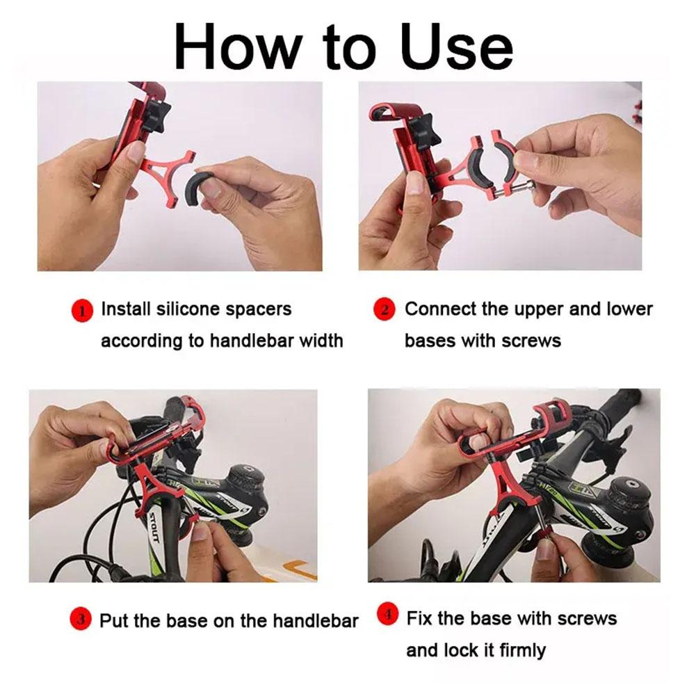 Aluminum Alloy Motorcycle Bike Phone Holder Anti-slip Bracket Universal Motorcycle Stand For All Smartphones Navigation Bracket