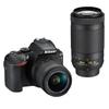 Nikon Цифровий дзеркальний фотоапарат D5600 Комплект з подвійним зумом Чорний D5600WZBK