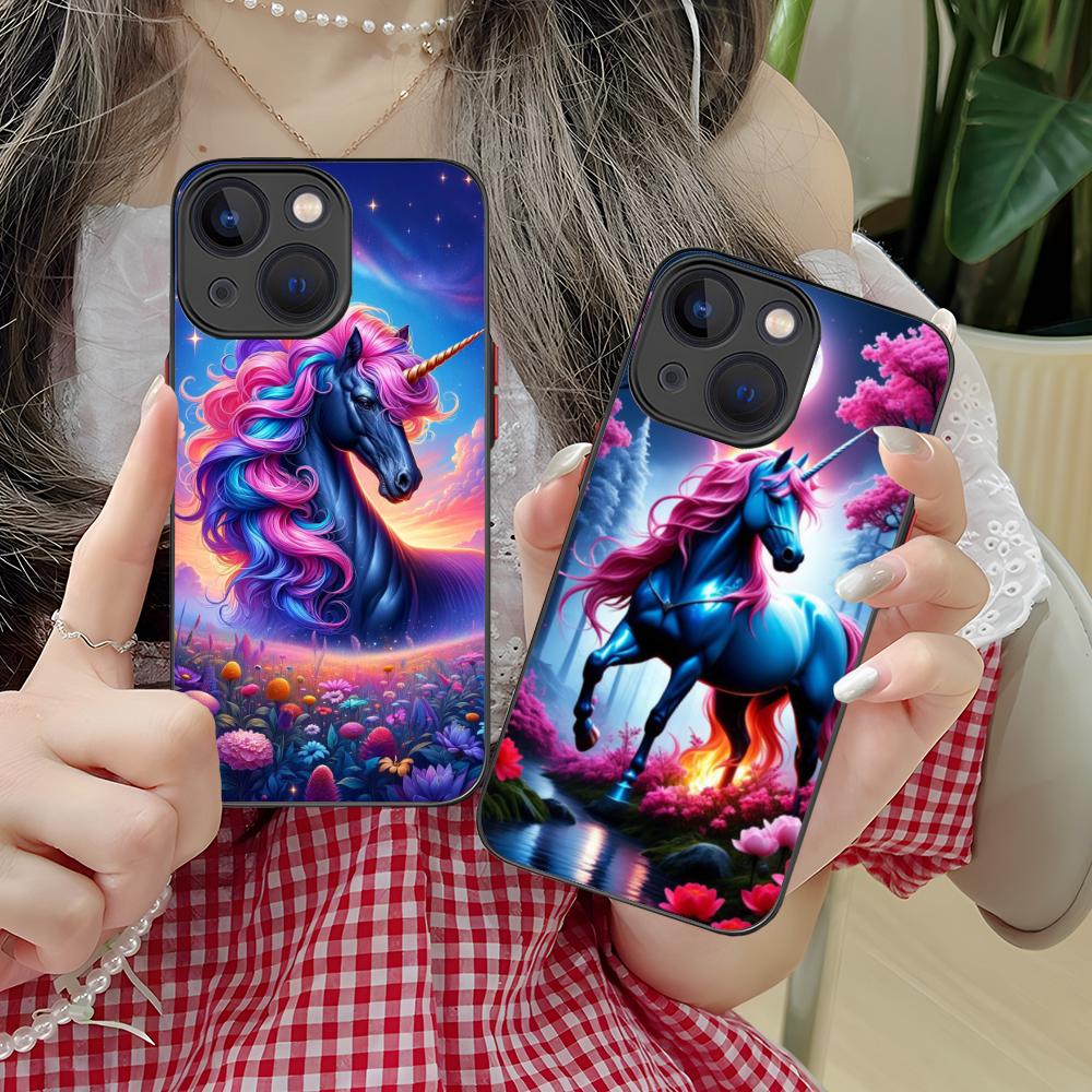 Fantasy Unicorn Mobile Phone Case for iPhone 17 16 15 14 13 12 11 X XR XS 8 7 Air Pro Max Plus Mini Colorful Silicone Cover