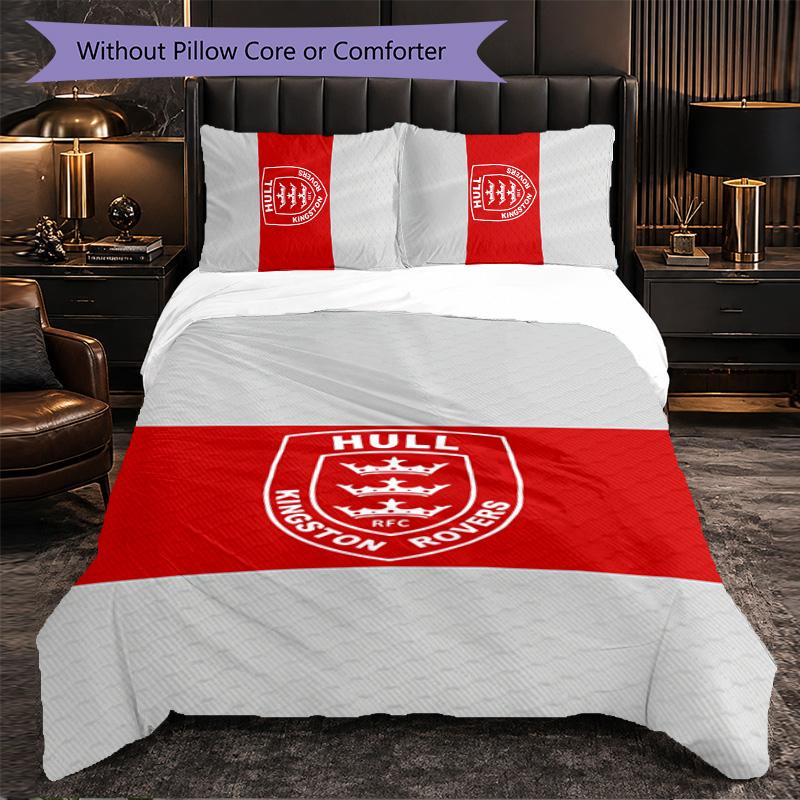 Set Biancheria da Letto 3 Pezzi in Microfibra con Motivo Hull KR Decorazione Copripiumino per Camera da Letto Uso Domestico