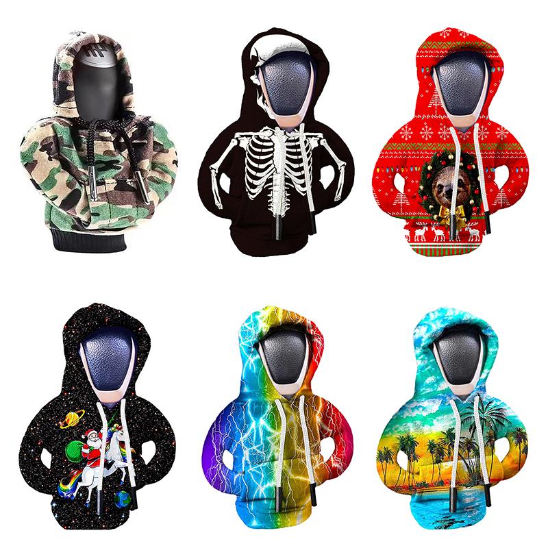 1Pc Gear Shift Hoodie Cover Shift Cover Car Gear Handle Decoration Fits Manual Automatic Universal Car Shift Lever Interiordecor