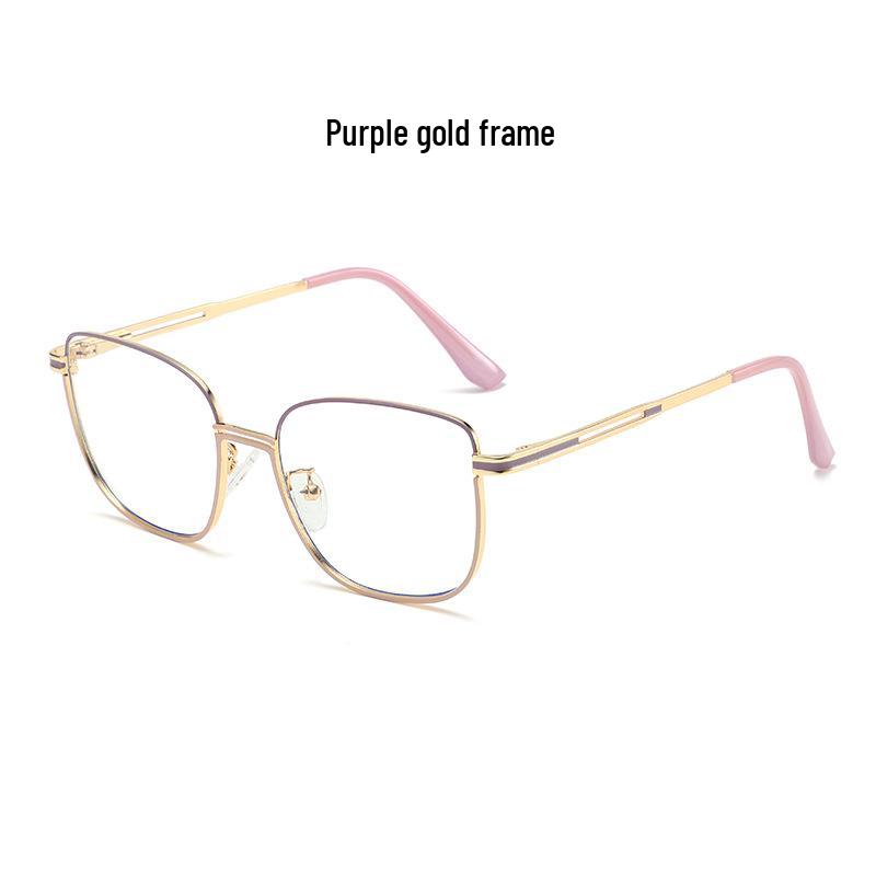 2025 Retro Women s Fashionable Metal Glasses Frames: Anti-Blue Light, Photochromic, Lens-Compatible. Blue Light Blocking