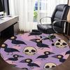 1pc Crows Skulls Office Round Area Rug, Under Office Chairs Bedroom Living Room Home Decor, Room Deco, Available In Various Sizes