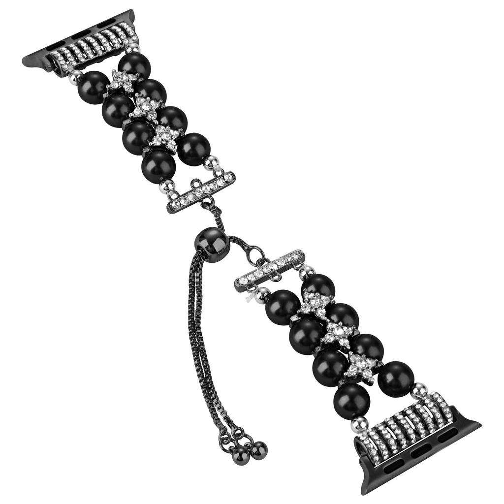 For Applewatch10 Apple Watch iWatch6789SE Strap Premium Sense Diamond Pearl Bracelet