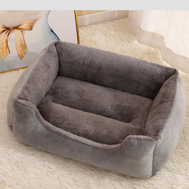 Thickened Plush Pet Bed: Warm Square Mattress for Small & Medium Dogs and Cats