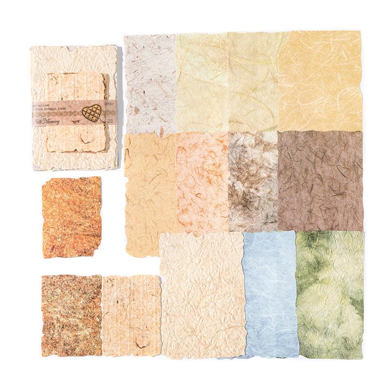 Mò Mò Material: Retro Light & Shadow Series Gradient Journal Base Paper with Embossed Fabric Texture