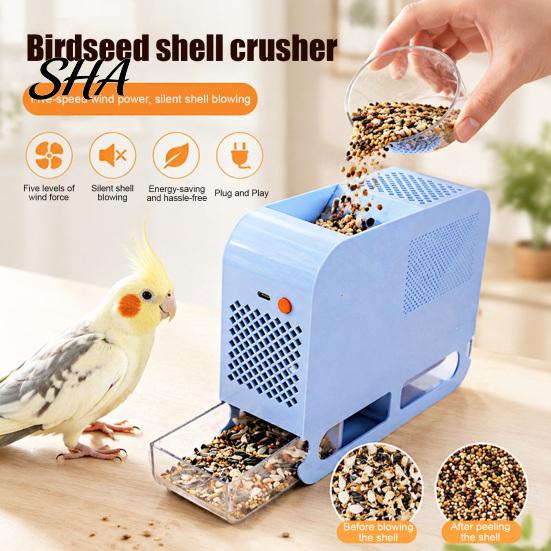 Birdseed Waste Collector Electric Shell Separator, Bird Feed Blowing Machine, Separator Automatic Millet Husk Remover for Parrots Cockatiels Food Cage
