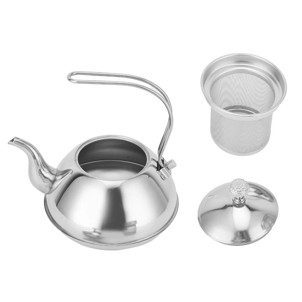 Thickened Design Stainless Steel Teapot Large Capacity Tea Pot Stovetop Kettle  For Loose Tea
