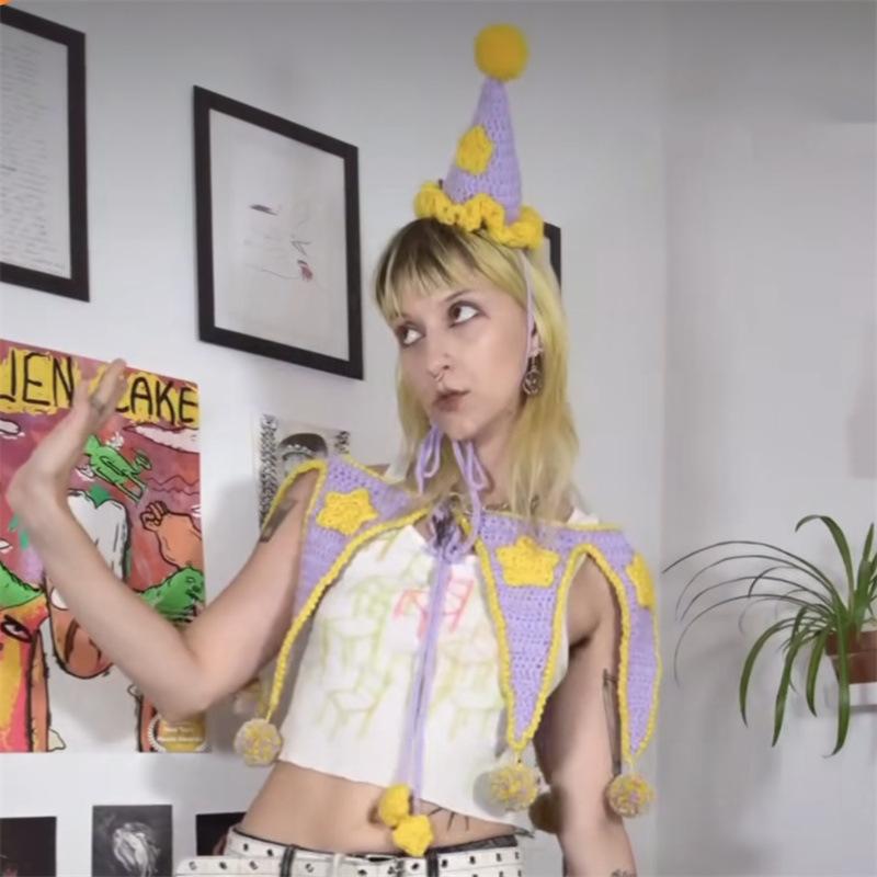 

Новая вязаная крючком шапка из рога, забавная персонализированная шапка-шарф, цельная шапка Adult 57-59cm