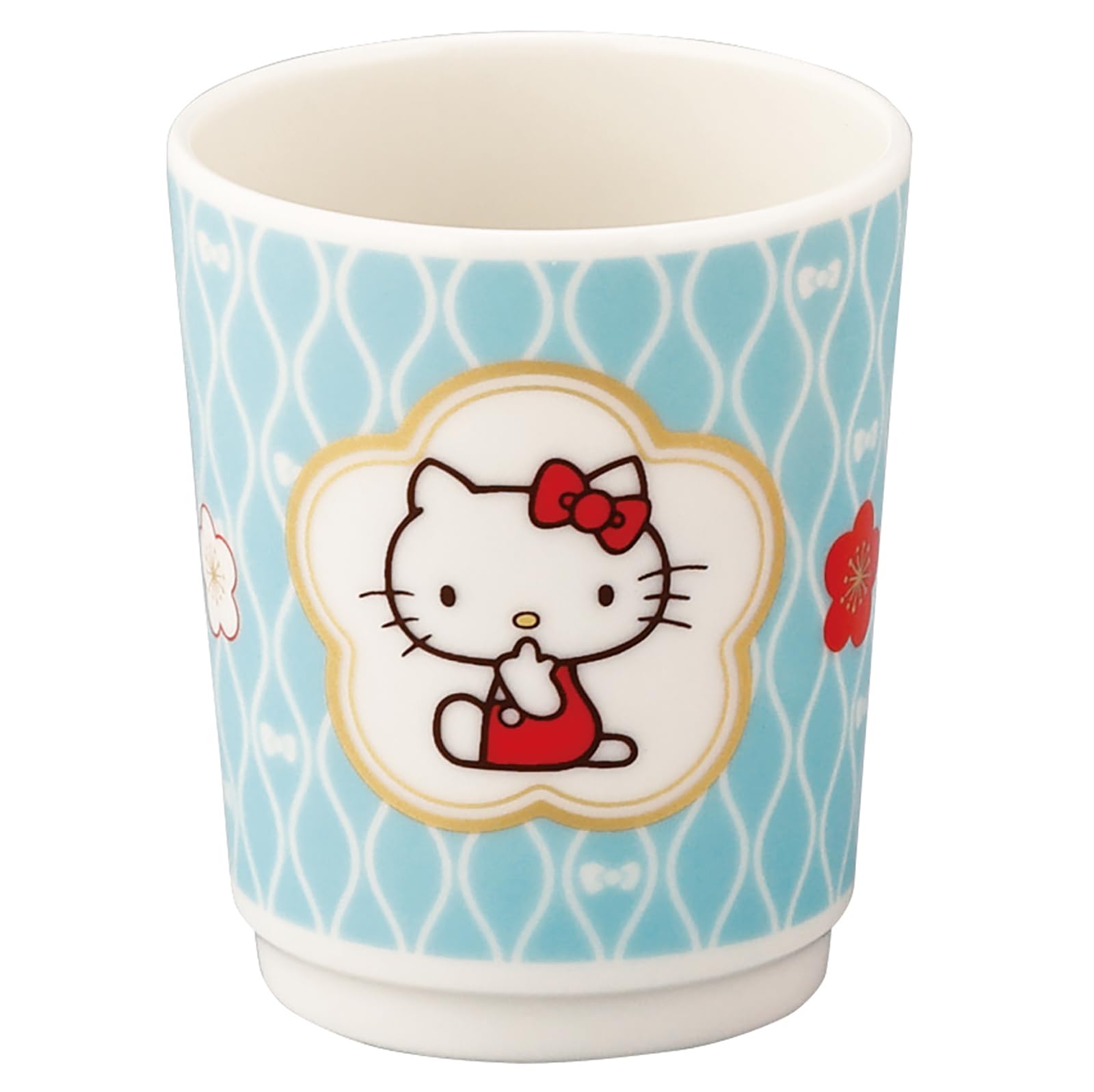 

Sanrio Characters Hello Kitty 8 x Japanese Plum Blossom Kitty Made in Day (SANRIO) Teacup, 240ml, Diameter Approx. 9cm, Tableware, Design, синий