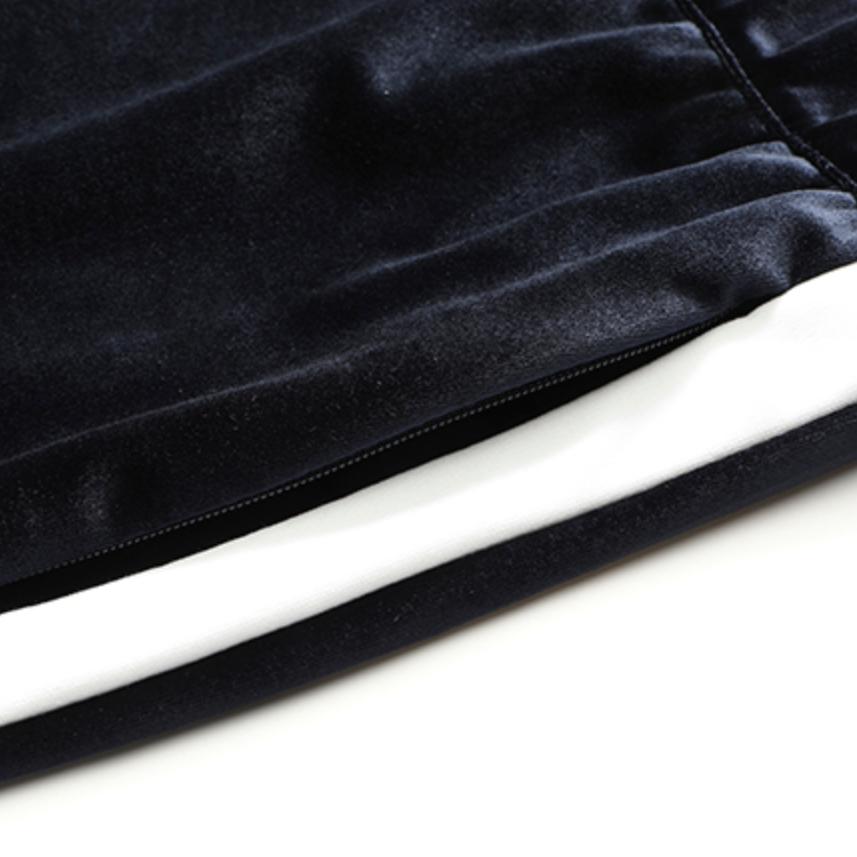 FILA Side Color Block Knitted Loose Retro Casual Long Pants Women bottoms Legendary-Blue F11W141602F-NV