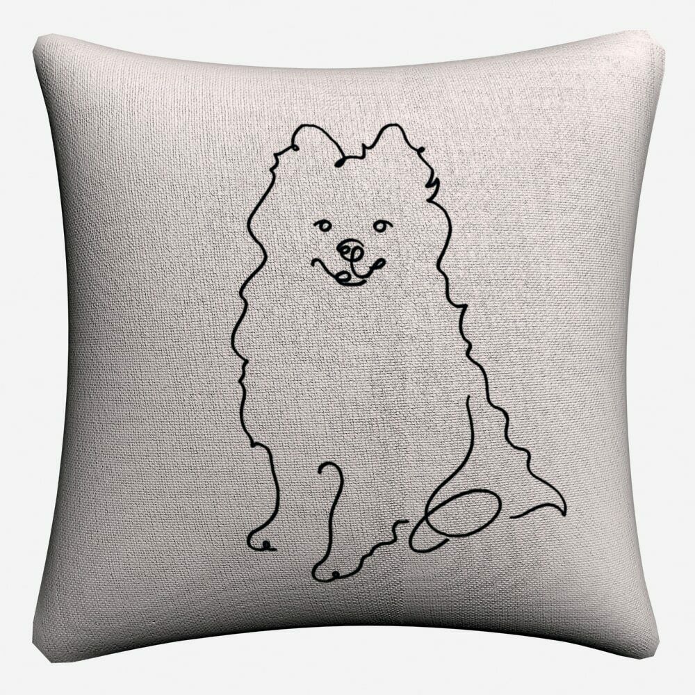 

Померанский щенок Простой арт Наволочка для подушки Для дивана Стула Домашний декор Almofada 45x45cm 18x18in