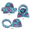 African Braided Headwrap High Skull Turban Cap Flower Printed Hijab Head Scarf for Music Festival Theme Event Oversized