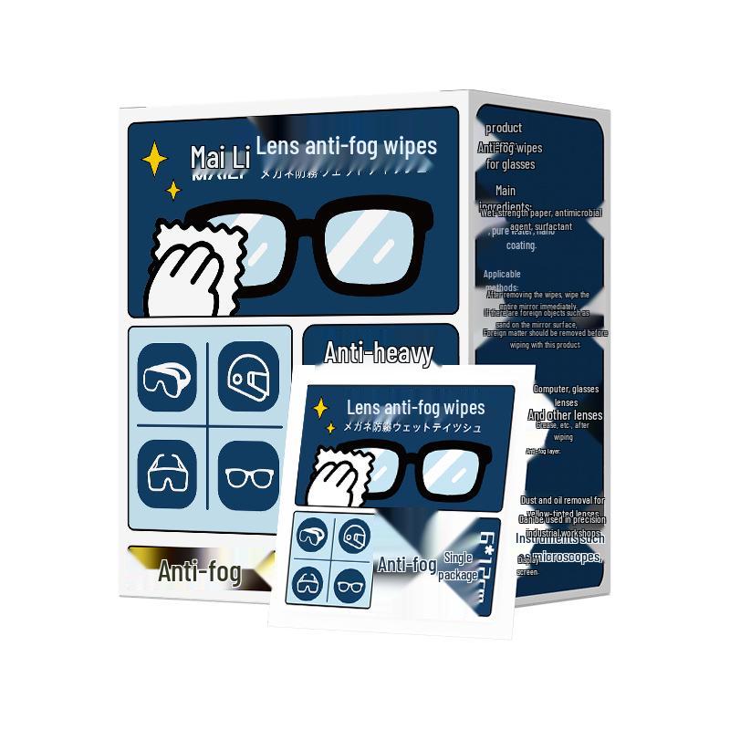 Portable Anti-Fog Lens and Screen Cleaning Wipes for Glasses and Phones