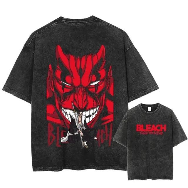 Vintage Washed Bleach Tee Washed Vintage Reaper Anime Short Sleeves S