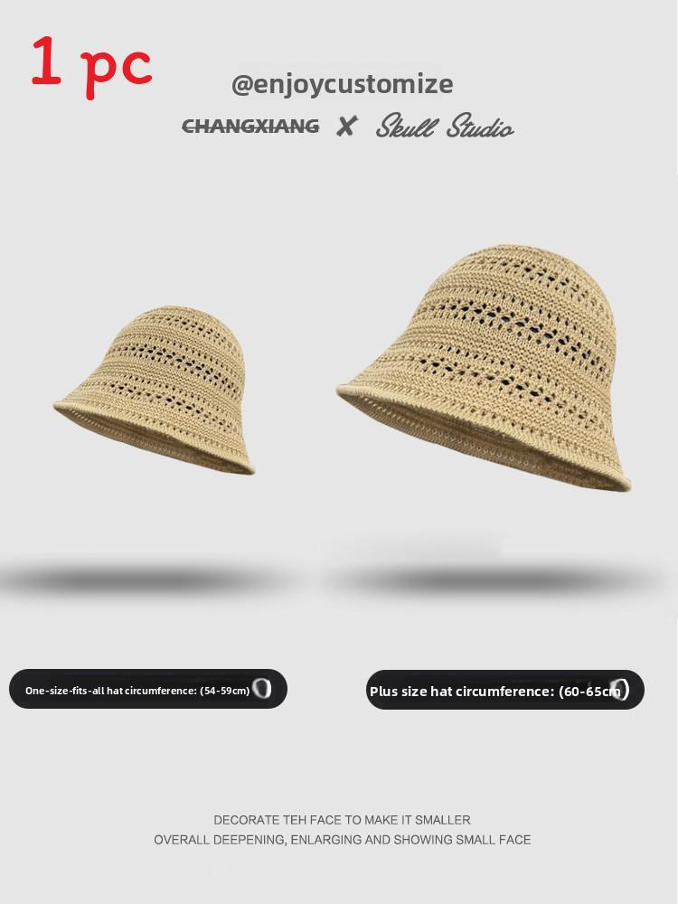 Fisherman Hat Large Size Cotton Sun Protection Wide Brim Summer Style For Casual Wear