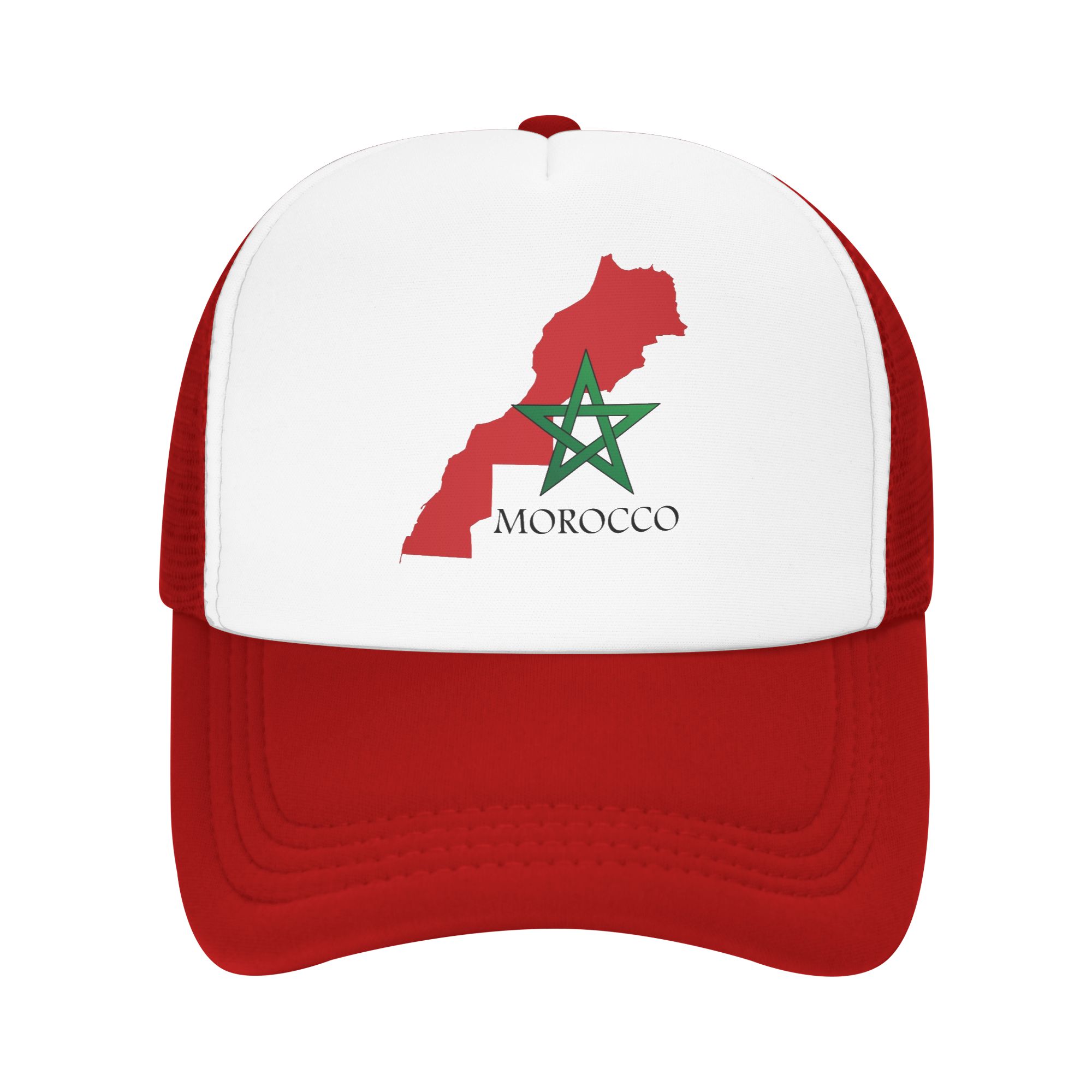 Map of the Kingdom of Morocco Trucker Hat Unisex Outdoor Hat Sun Caps Dad Hat Breathable Snapback Caps Mesh Baseball Caps Summer Adjustable